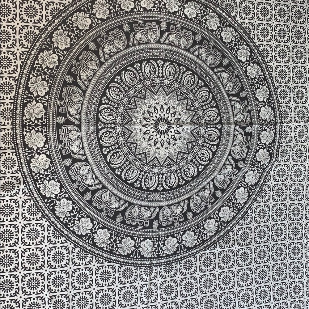 black and white tapestry